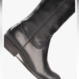 Frye Melissa Inside Zip Zipper Boots Black Leather Size 7 B